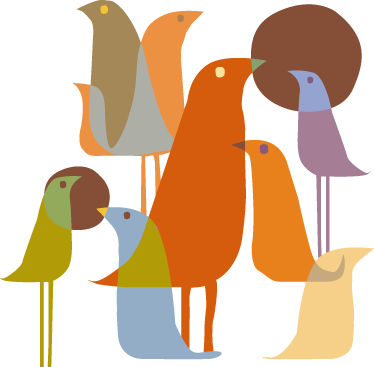 Vinyl teppich tiere im minimalistischen stil vögel - TenStickers