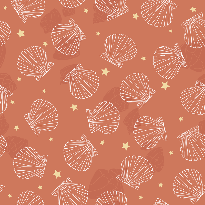 Vinyl teppich tiere muscheln und sterne - TenStickers