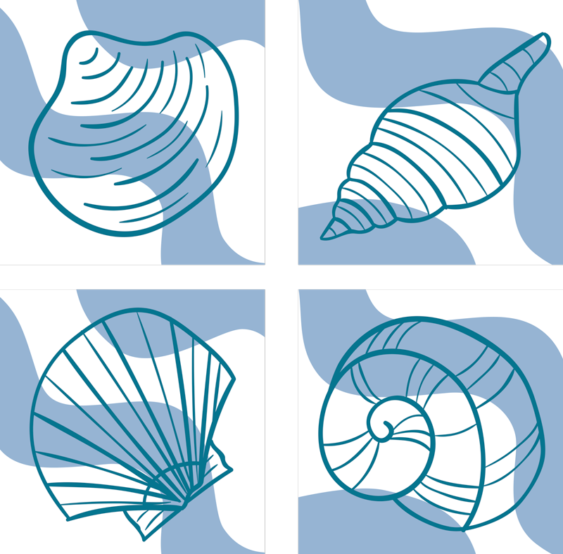 Vinyl teppich tiere muschelmuster - TenStickers