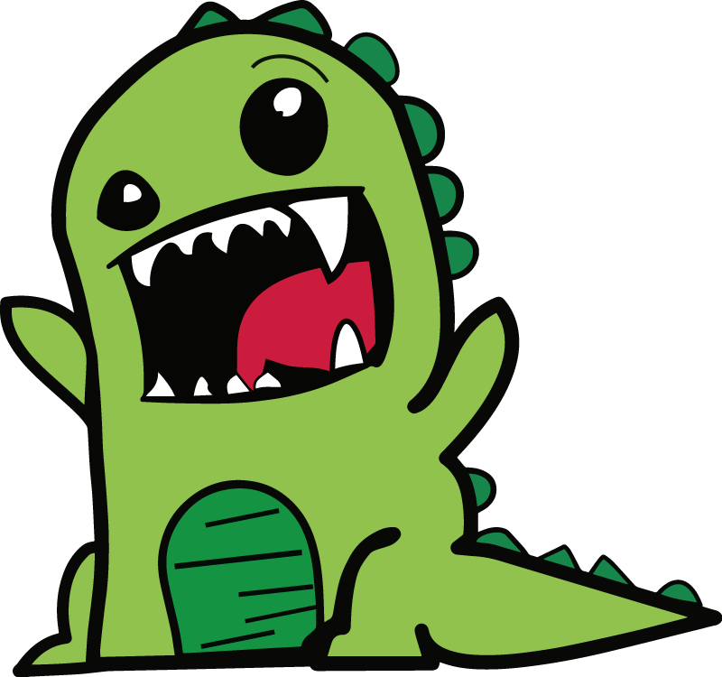 Vinyl teppich tiere grünes dinosaurier-kritzelmonster - TenStickers