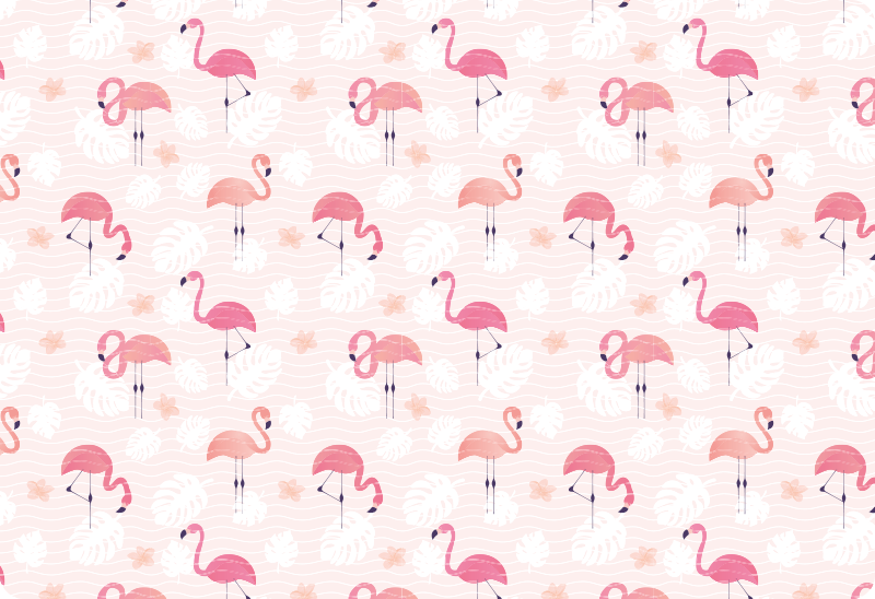 Vinyl teppich tiere mit rosa flamingo-motiven - TenStickers