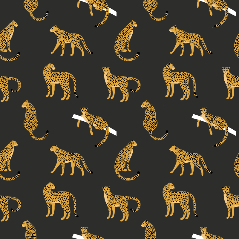 Vinyl teppich tiere leoparden auf dunklem hintergrund - TenStickers