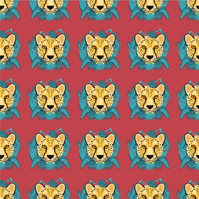 Vinyl teppich tiere im orientalischen leoparden-design - TenStickers