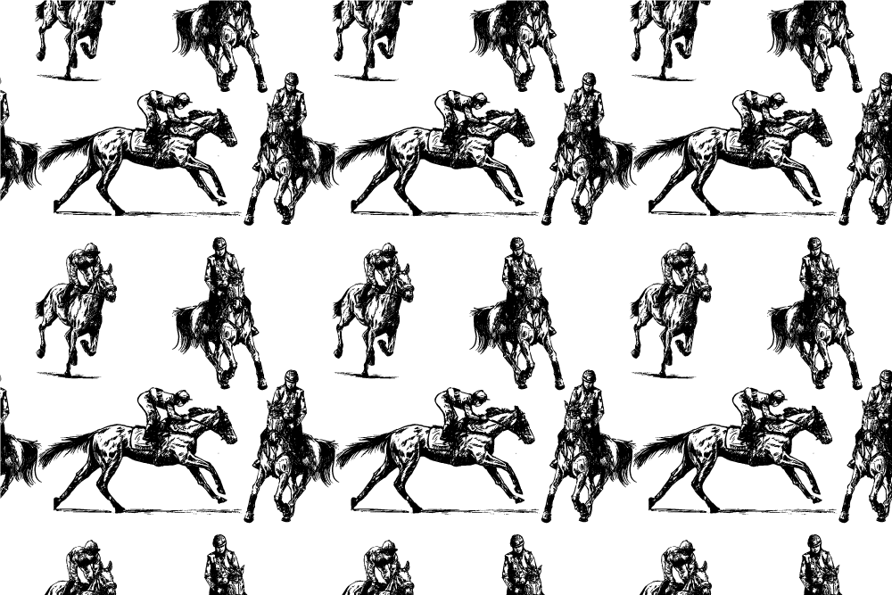 Vinyl teppich tiere mit schwarz-weißem pferdemuster - TenStickers