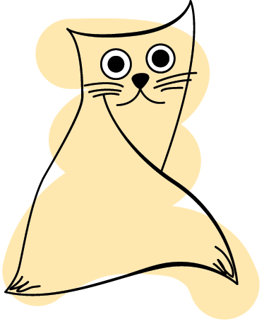 Vinyl teppich tiere beige bemalte katze - TenStickers