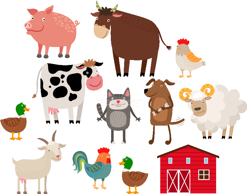 Vinyl teppich tiere bauernhof set - TenStickers