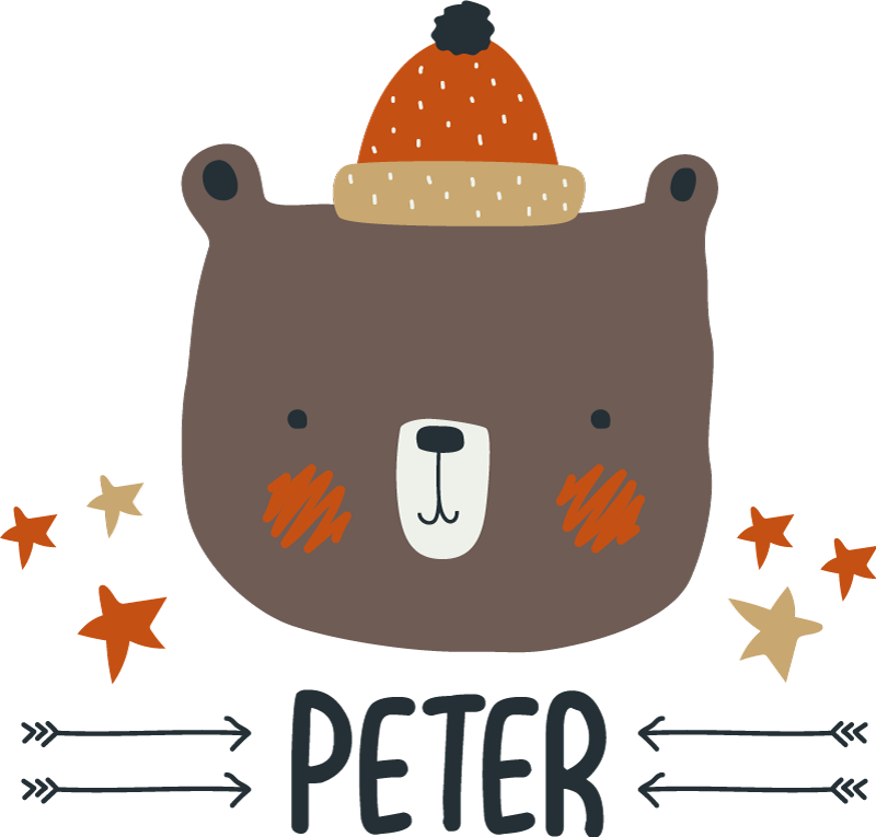 Vinyl teppich tiere nordic süßer bär personalisiert - TenStickers