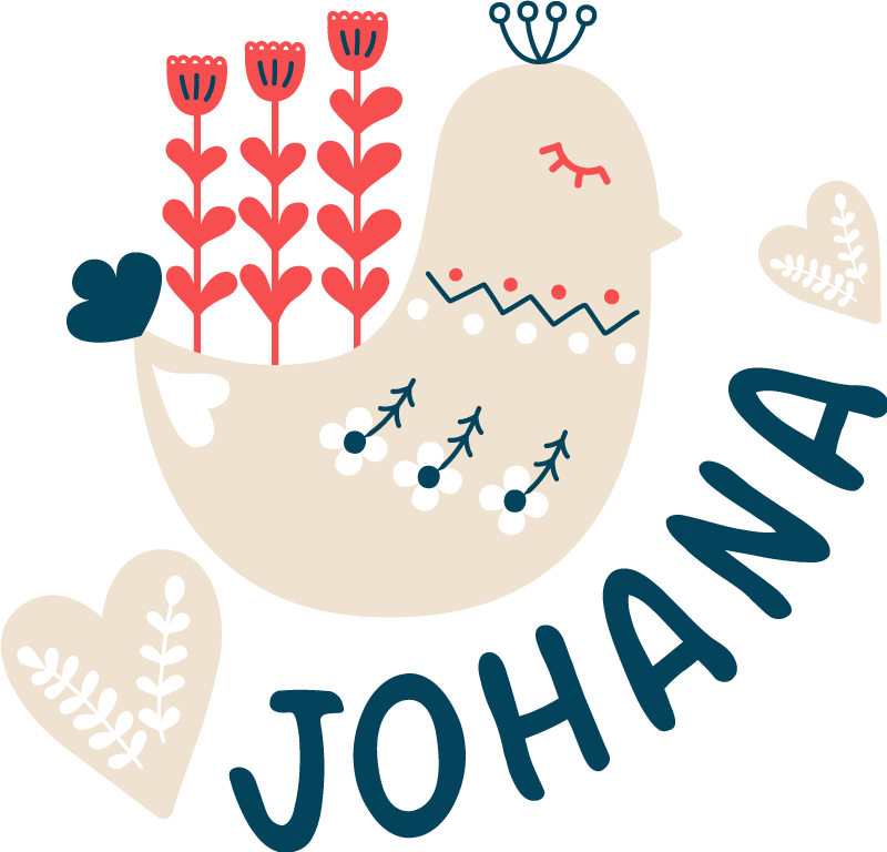 Vinyl teppich tiere nordic schnee vogel personalisiert - TenStickers