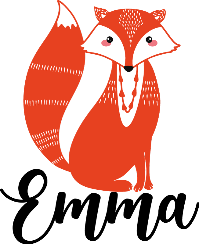 Vinyl teppich tiere nordic fuchs mit namen - TenStickers