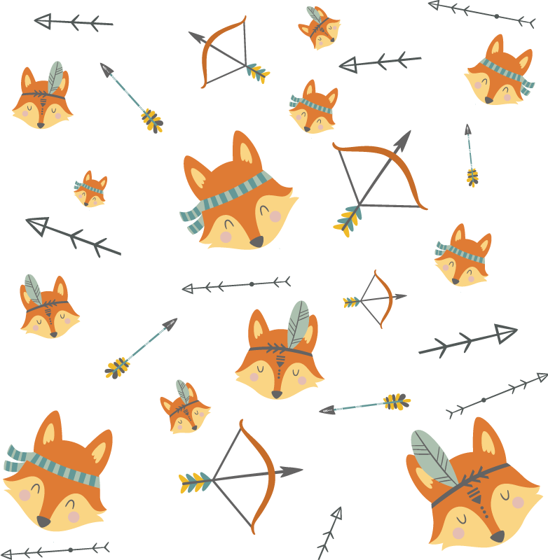 Vinyl teppich tiere fuchs und pfeile set - TenStickers