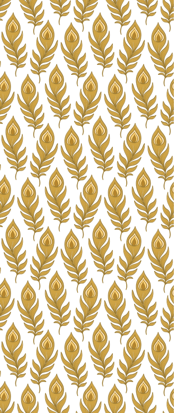 Vinyl teppich tiere blaue truthähne mit goldenen blumen - TenStickers