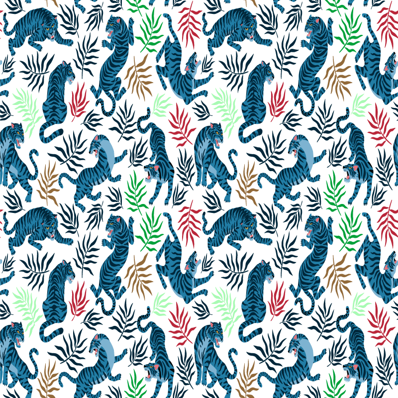 Vinyl teppich tiere bunte und gefährliche leoparden - TenStickers