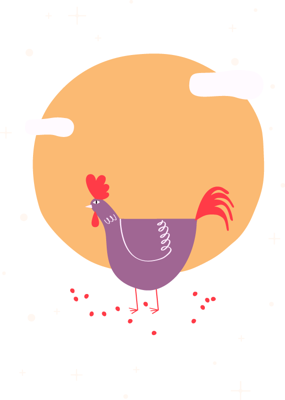Vinyl teppich tiere hübsches bauernhof huhn - TenStickers