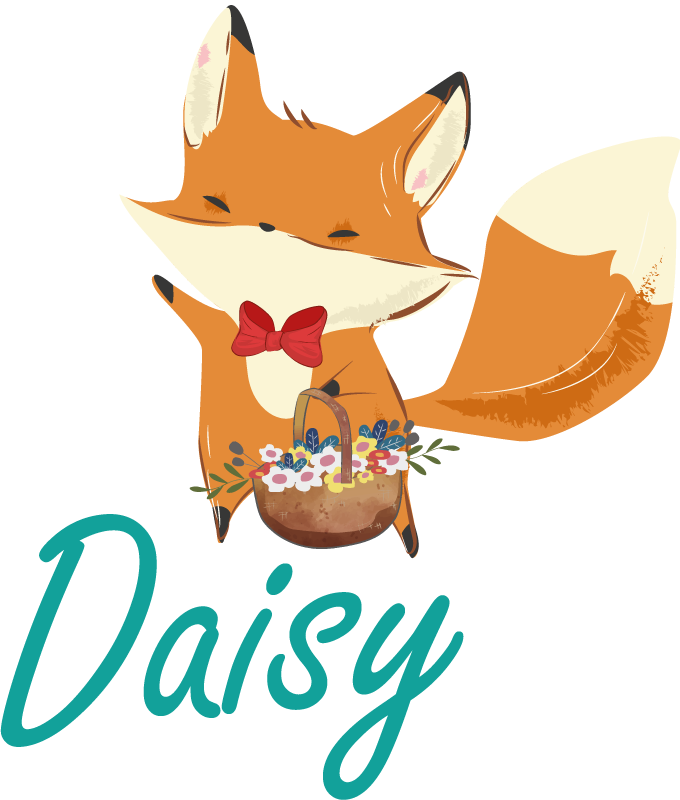 Vinyl teppich tiere mit verspieltem fuchscharakter - TenStickers