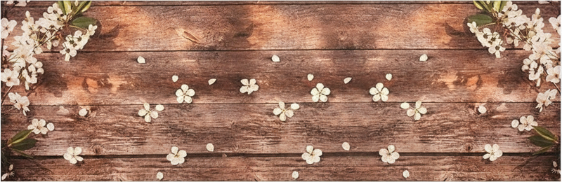Vinyl teppich küche mit floralem holzdesign - TenStickers