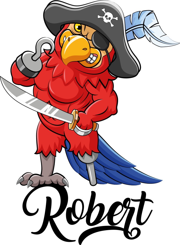 Vinyl teppich tiere papagei pirat figur - TenStickers