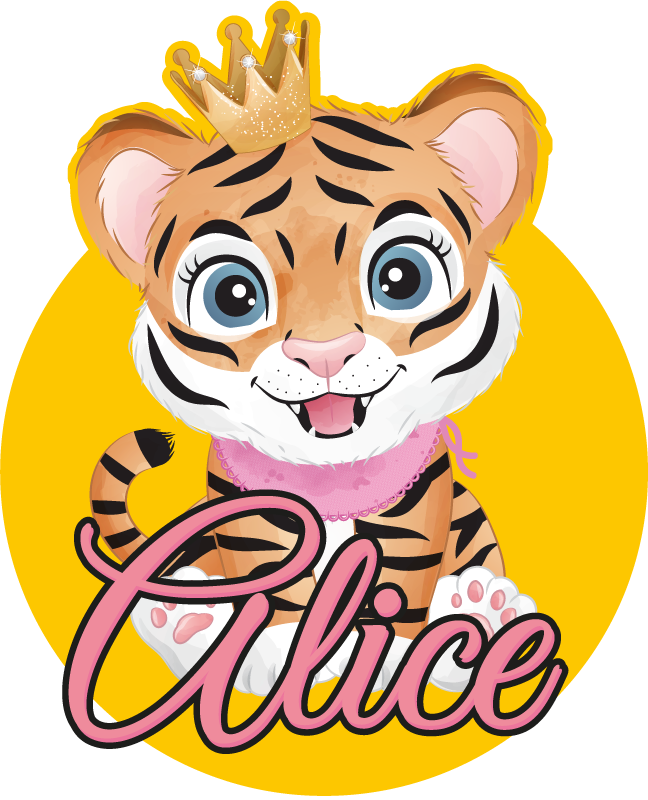 Vinyl teppich tiere mit niedlicher tigerillustration - TenStickers