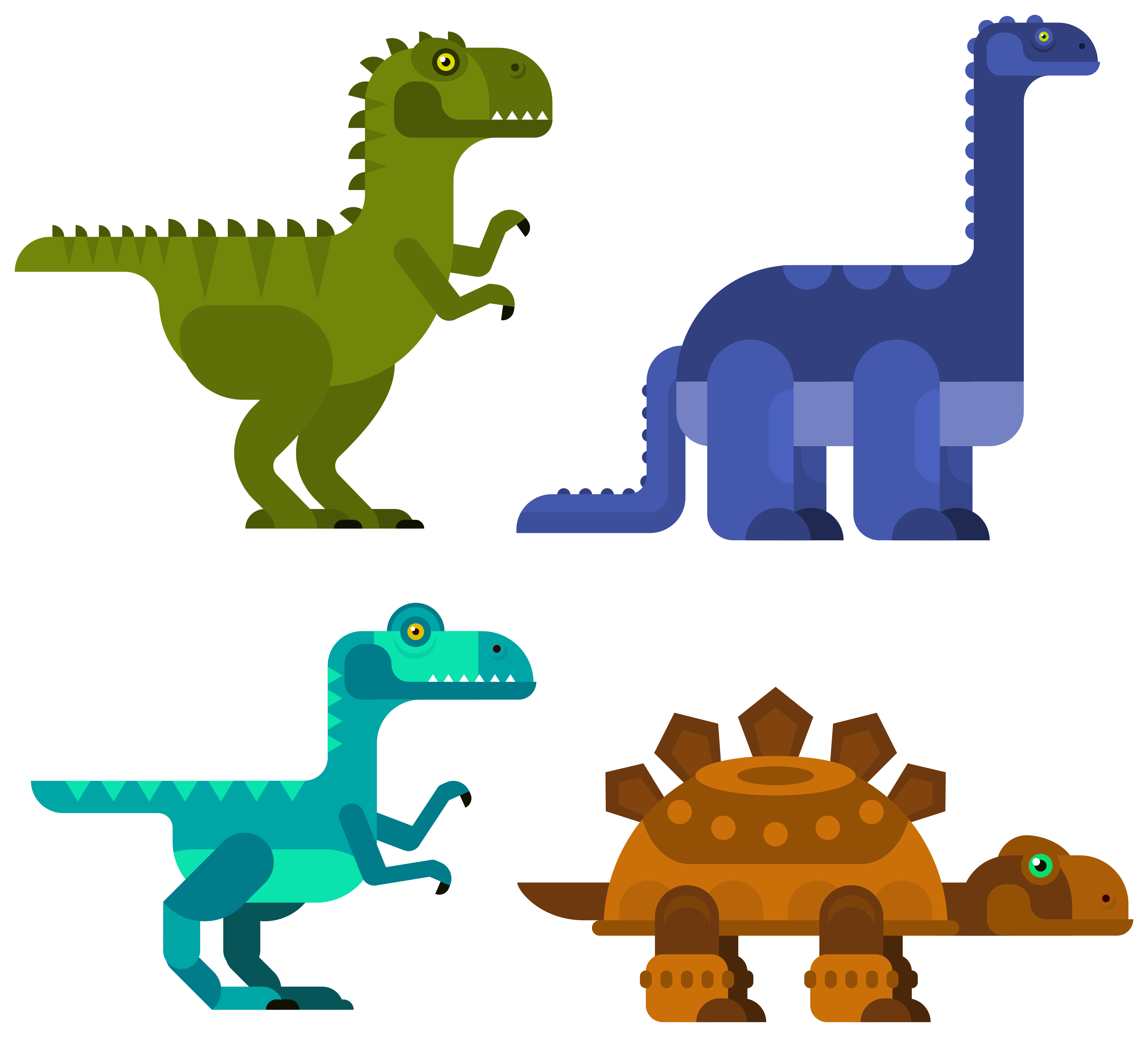 Vinyl teppich tiere bunte bewegliche dinosaurier - TenStickers