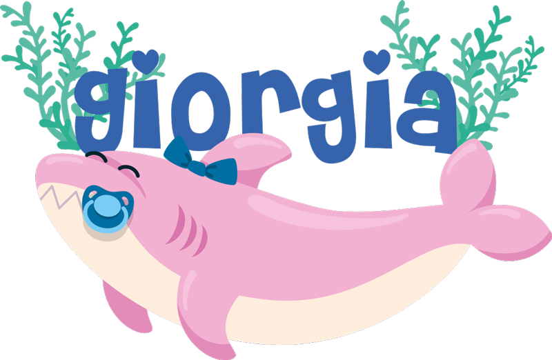 Vinyl teppich tiere im fröhlichen hai design - TenStickers