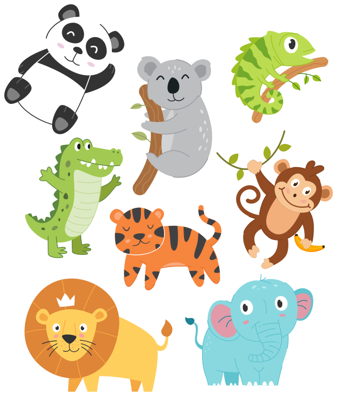 Vinyl teppich tiere handgezeichnete herbsttiere - TenStickers