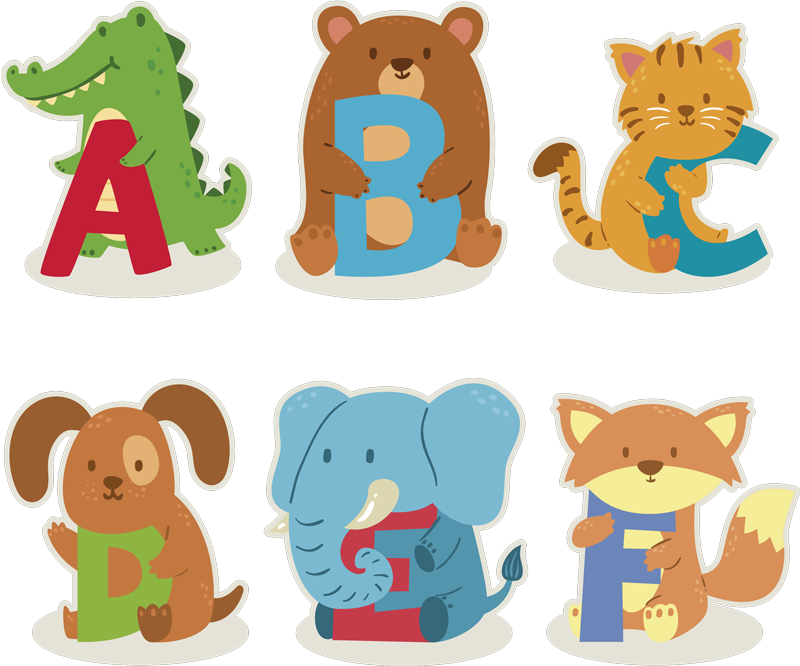 Vinyl teppich tiere abc tiere für kinder - TenStickers