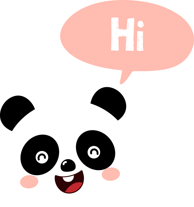 Vinyl teppich tiere mit cartoon panda der hallo sagt - TenStickers