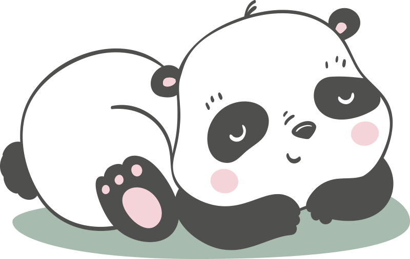 Vinyl teppich tiere mit panda illustration - TenStickers