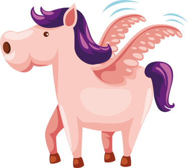 Vinyl teppich tiere mit süßem geflügeltem pony - TenStickers