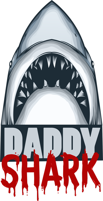 Vinyl teppich tiere daddy shark - TenStickers
