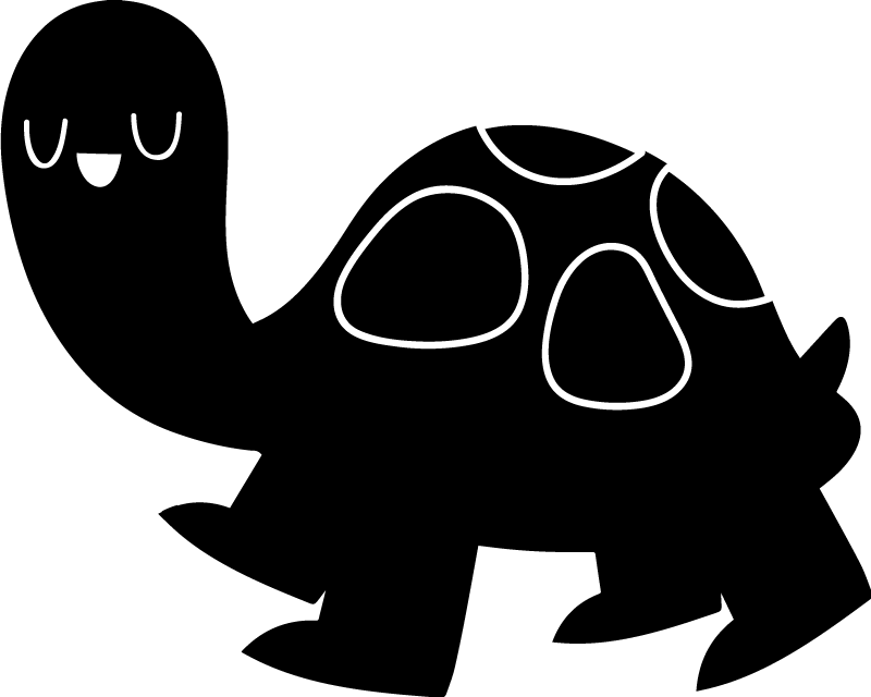 Vinyl teppich tiere riesenschildkröte schwarz - TenStickers
