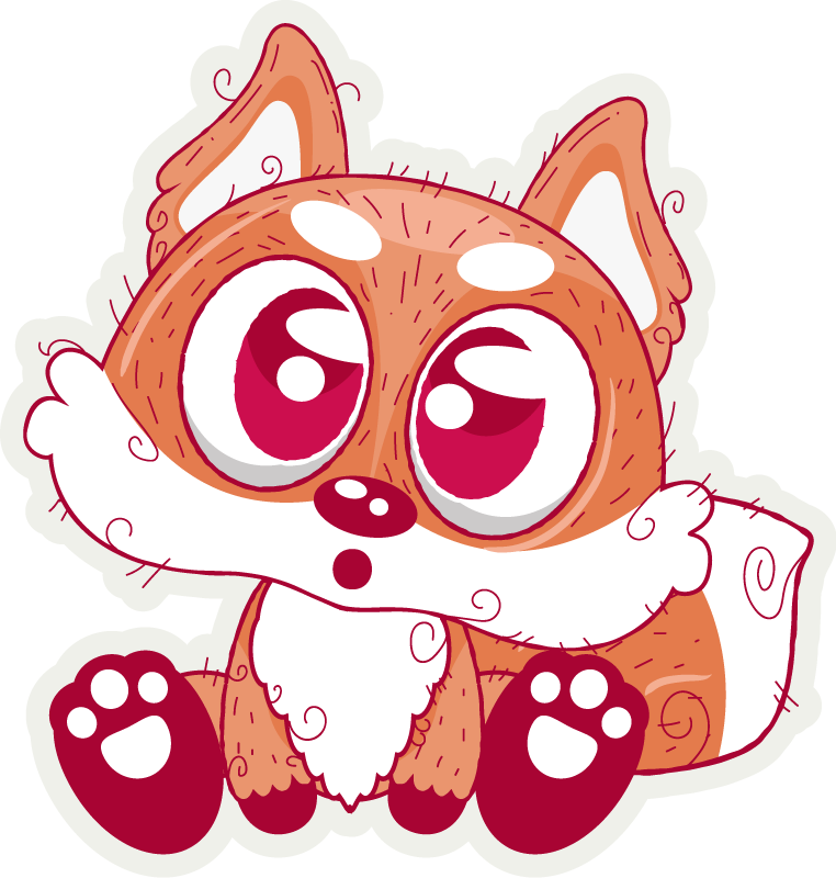 Vinyl teppich tiere mit süßem anime fuchs - TenStickers
