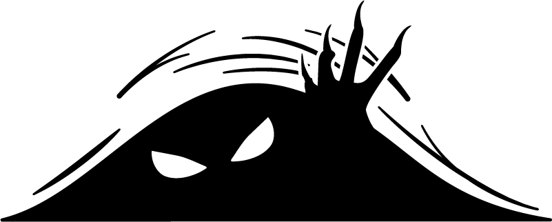 Vinyl teppich halloween mit hervorblitzendem monster - TenStickers