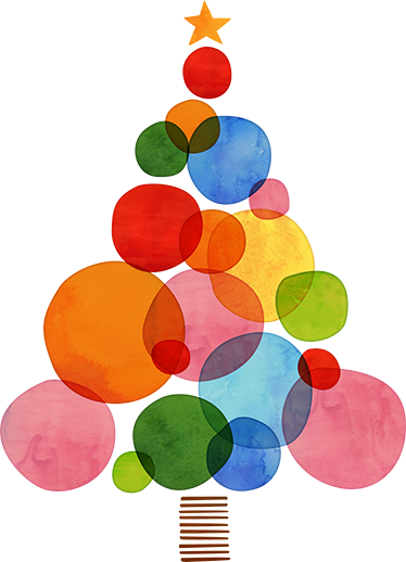 Vinyl teppich weihnachten bunte aquarelle - TenStickers
