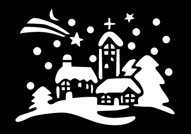 Vinyl teppich weihnachten schwarz weiß stadt - TenStickers