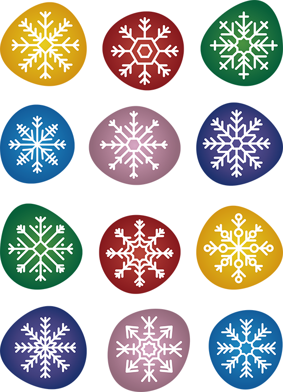 Vinyl teppich weihnachten bunte schneeflocken - TenStickers