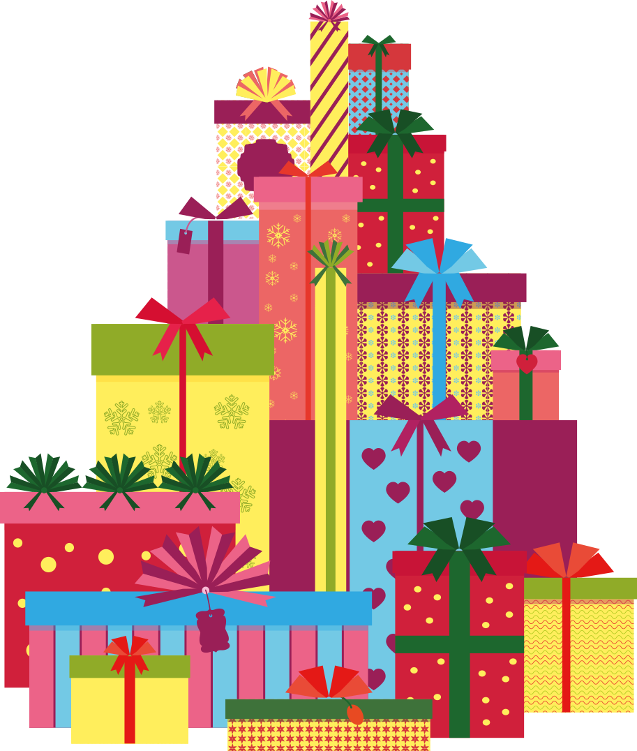Vinyl teppich weihnachten großer geschenkehaufen - TenStickers