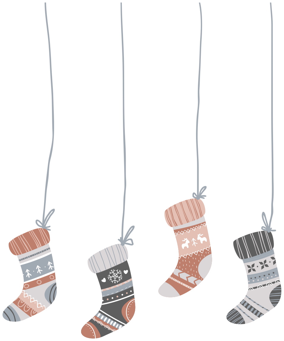 Vinyl teppich weihnachten mit weihnachtsstrümpfen - TenStickers