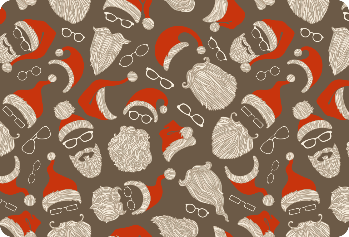 Vinyl teppich weihnachten mit vintage weihnachtsmann-motiv - TenStickers