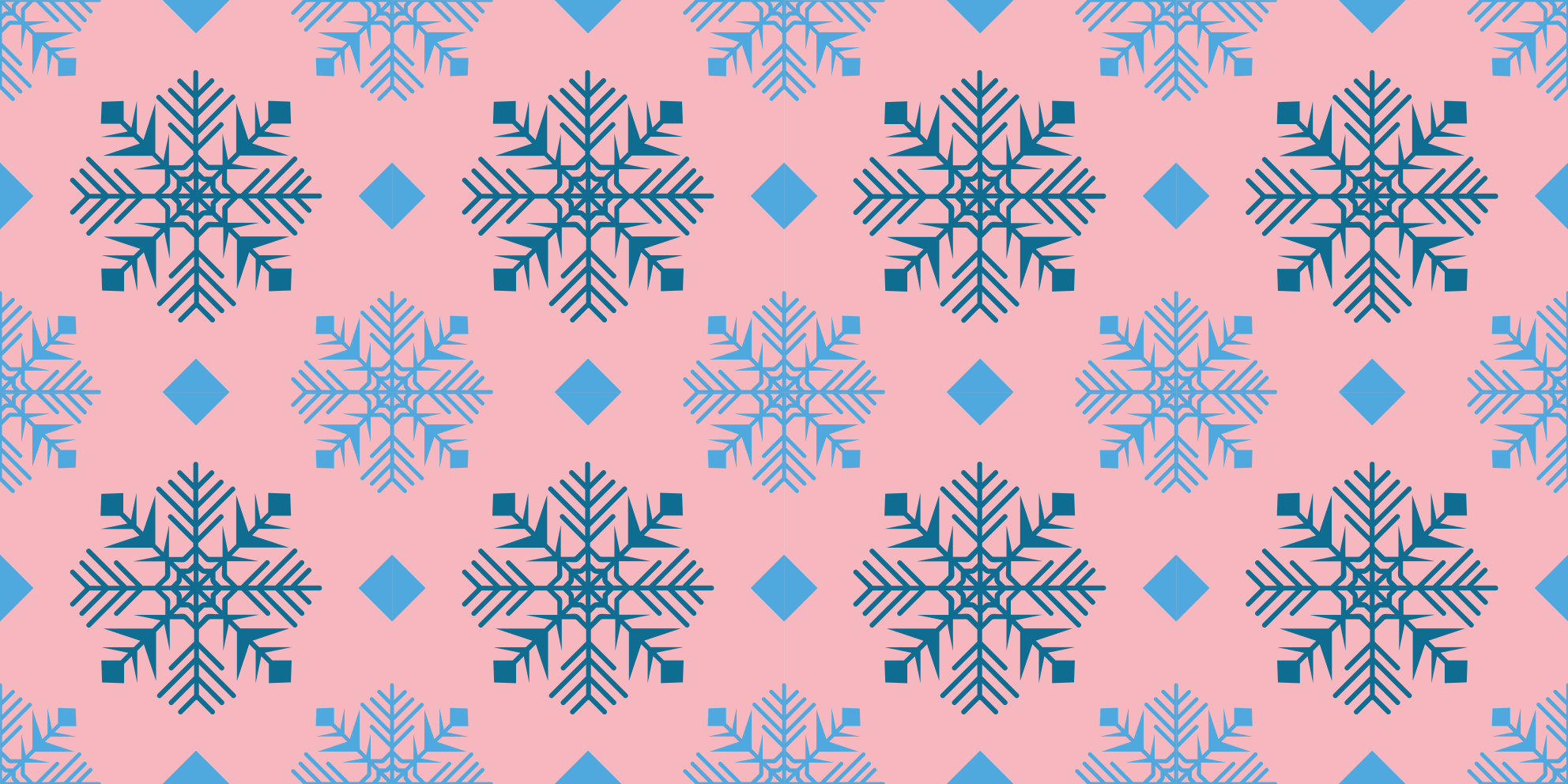 Vinyl teppich weihnachten mit pinkblauen schneeflocken - TenStickers