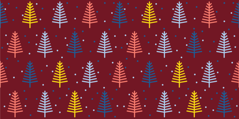 Vinyl teppich weihnachten mit buntem tannenbaum-muster - TenStickers