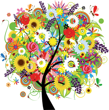 Vinyl teppich blumen sommerbaum - TenStickers
