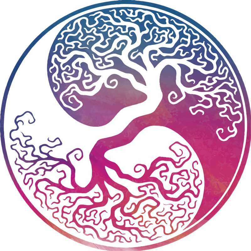 Vinyl teppich blumen lebensbaum yin yang - TenStickers