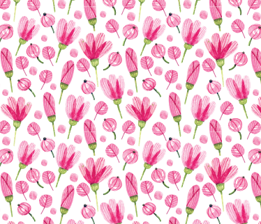Vinyl teppich blumen in pinken aquarellblüten - TenStickers