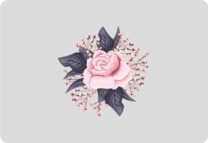 Vinyl teppich blumen mit floralen design in pink - TenStickers