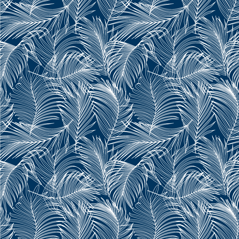 Vinyl teppich blumen elegante blaue blätter - TenStickers