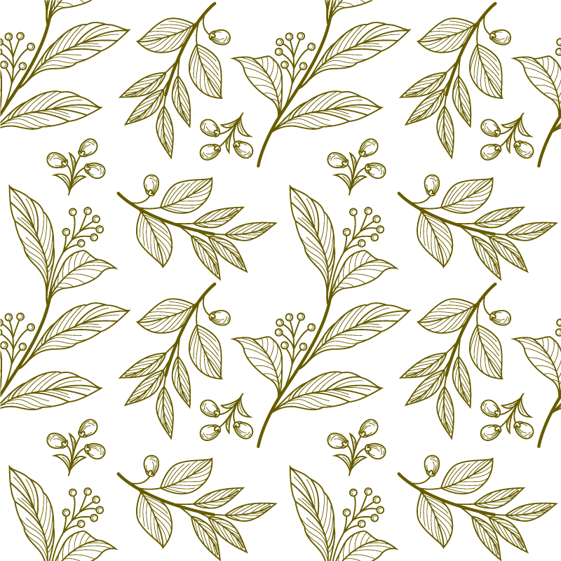 Vinyl teppich blumen mit botanischem blätterdesign - TenStickers