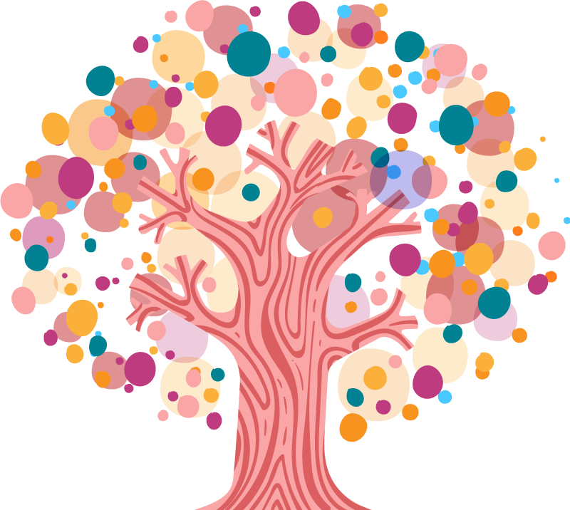 Vinyl teppich blumen bunte baum silhouette - TenStickers