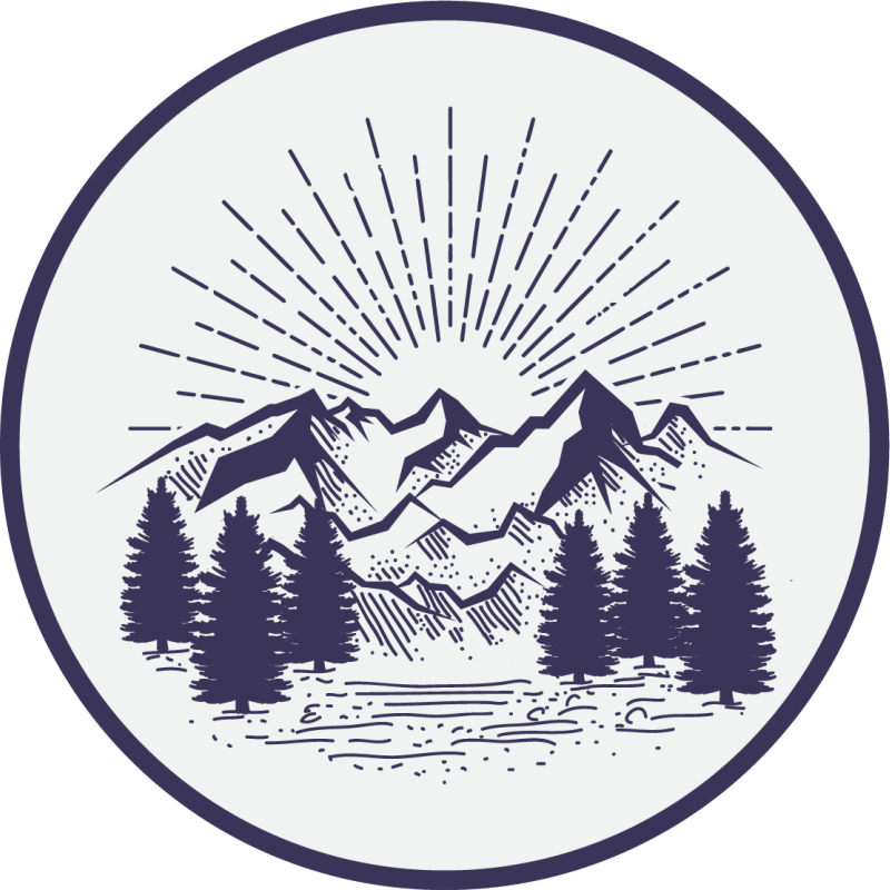 Vinyl teppich blumen berglandschaft rund - TenStickers