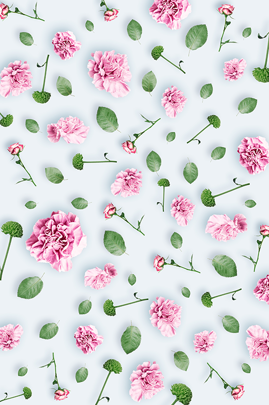 Vinyl teppich blumen pflanzen und blumen - TenStickers
