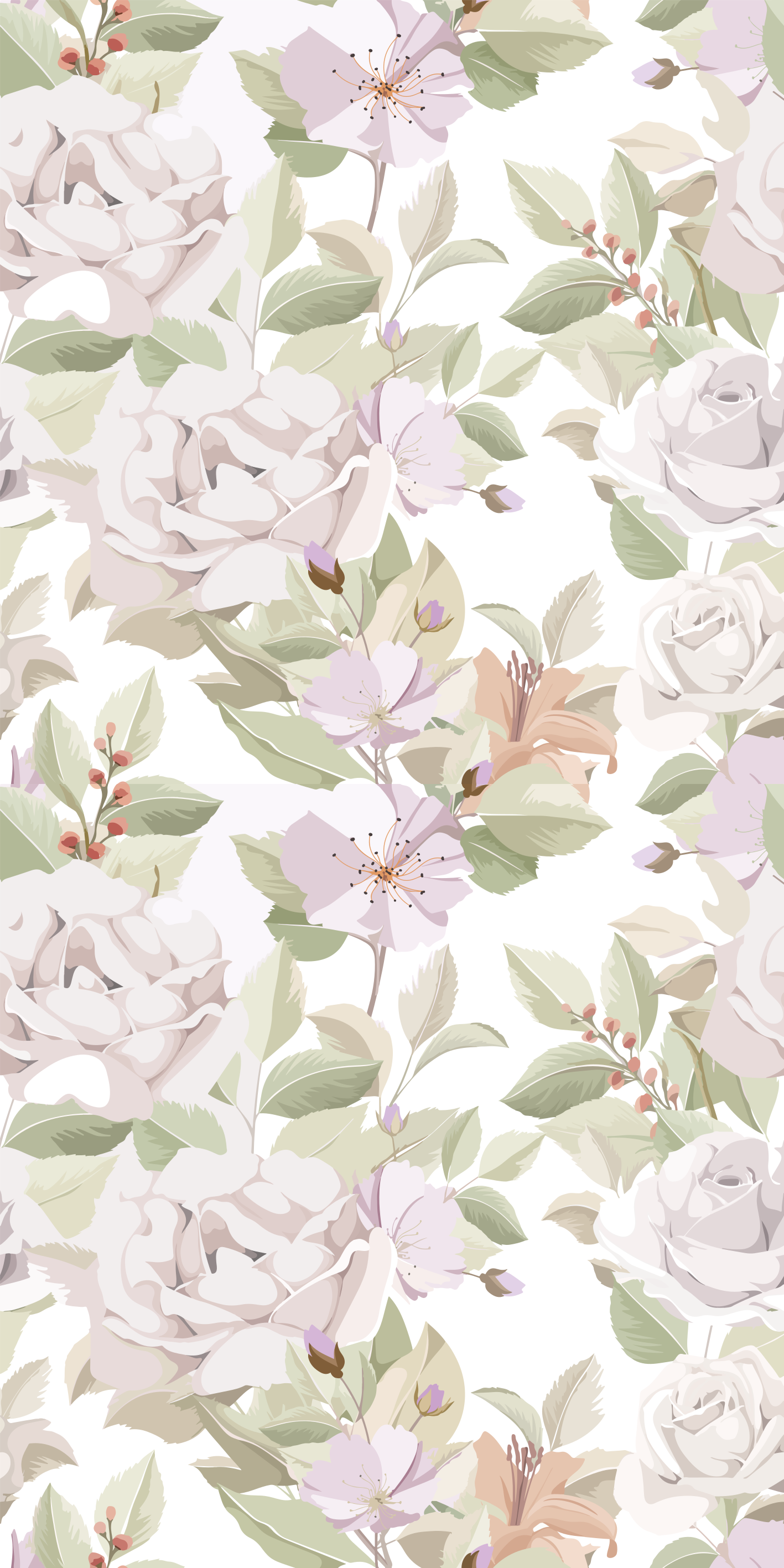 Vinyl teppich blumen elegantes nahtloses muster - TenStickers